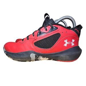 Under Armour Shoes Youth 7 Red Blue UA Lockdown 6 Basketball 3025616-600